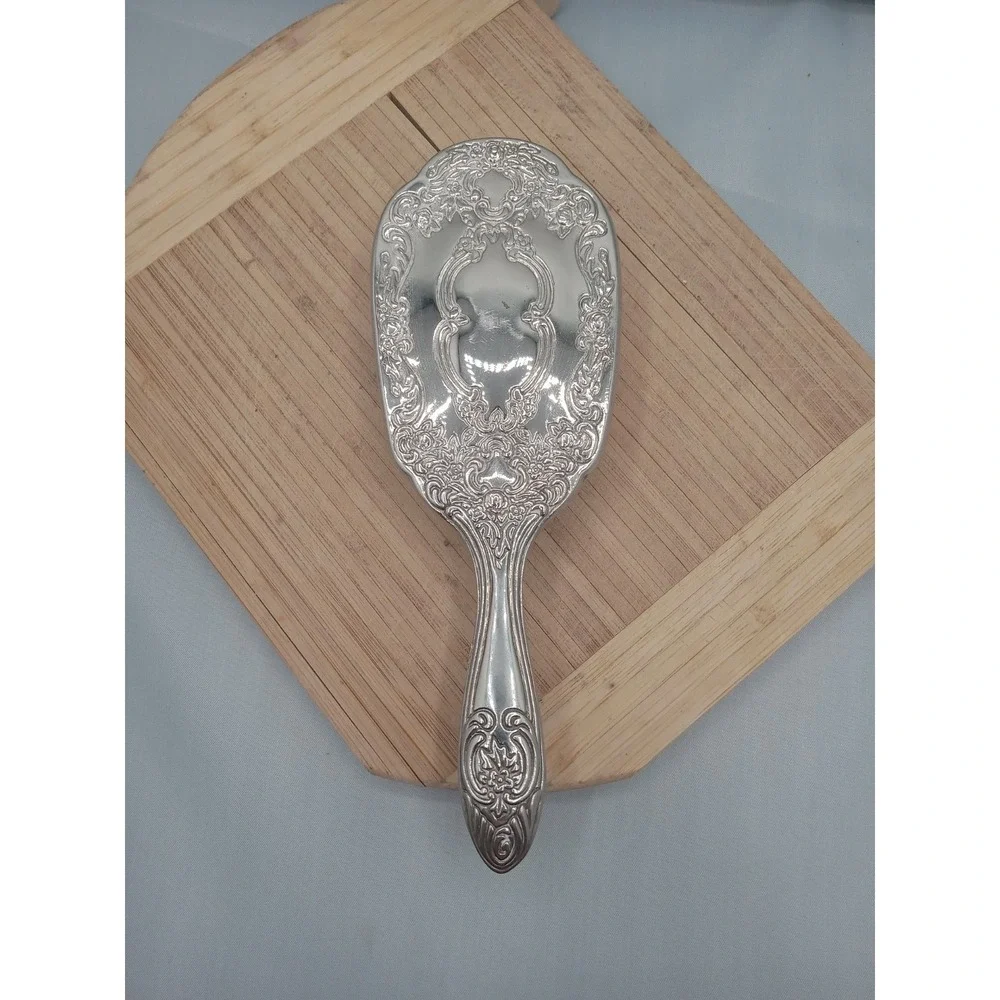 Vintage Silver Plated Hair Brush Decorative Dresser‎ Brush Mid-Century